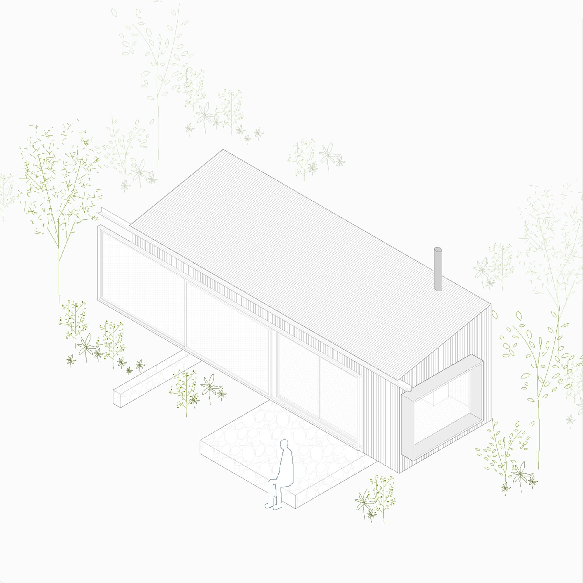 Plano de Cabañas En El Rio Atuel